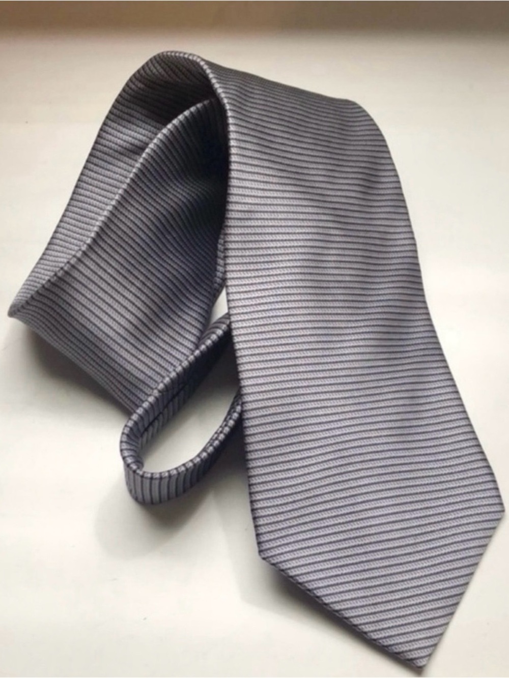 Stafford Tie Men’s Grey Striped Pattern Silk Tie Office Dress Business Career